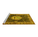 Sideview of Machine Washable Persian Yellow Traditional Rug, wshtr4456yw