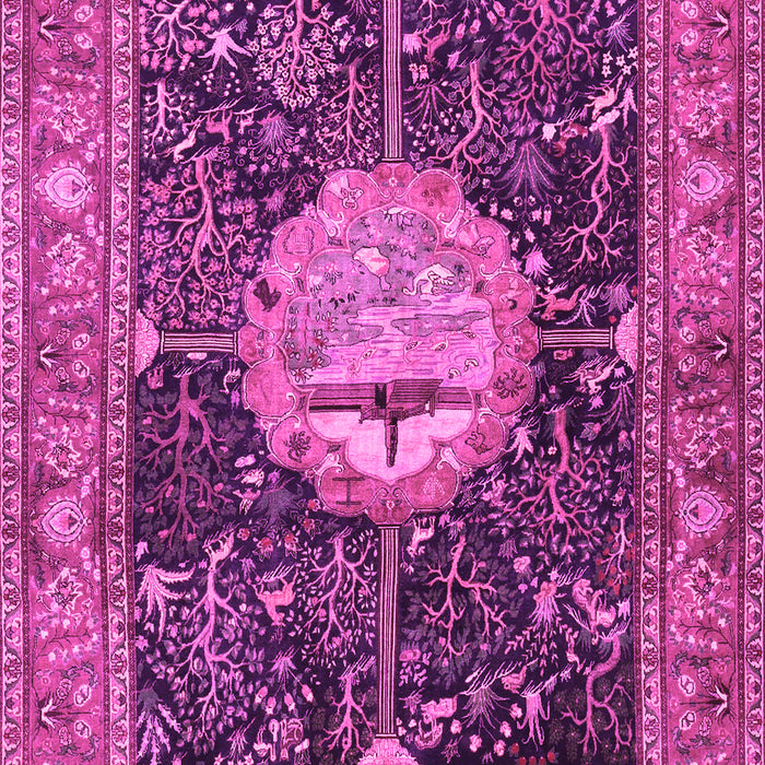 Machine Washable Persian Pink Traditional Rug, wshtr4456pnk