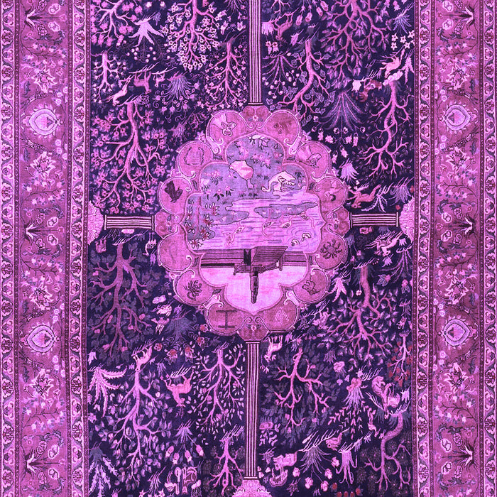 Machine Washable Persian Purple Traditional Area Rugs, wshtr4456pur