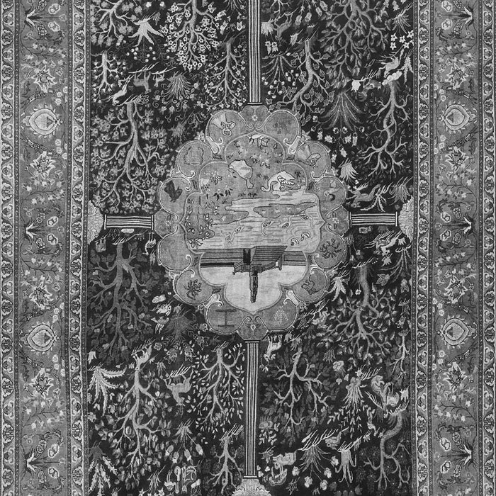 Serging Thickness of Machine Washable Persian Gray Traditional Rug, wshtr4456gry