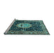 Sideview of Machine Washable Persian Light Blue Traditional Rug, wshtr4456lblu