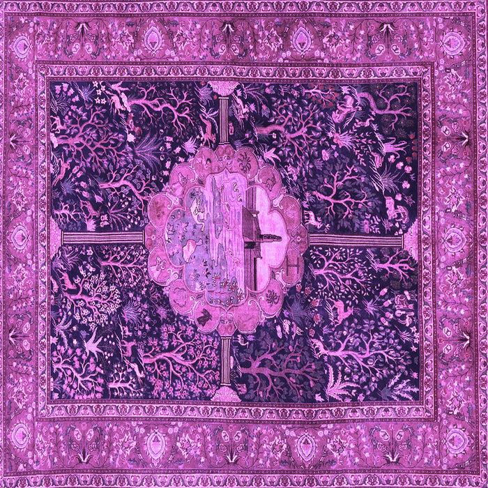 Square Persian Purple Traditional Rug, tr4456pur