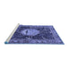 Sideview of Machine Washable Persian Blue Traditional Rug, wshtr4456blu