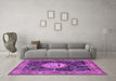 Machine Washable Persian Purple Traditional Area Rugs in a Living Room, wshtr4456pur