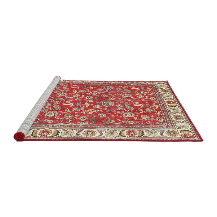 Sideview of Machine Washable Traditional Red Rug, wshtr4457
