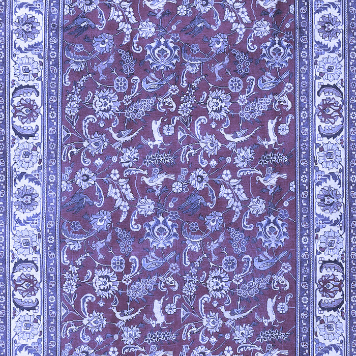 Machine Washable Persian Blue Traditional Rug, wshtr4457blu