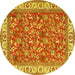 Round Persian Yellow Traditional Rug, tr4457yw