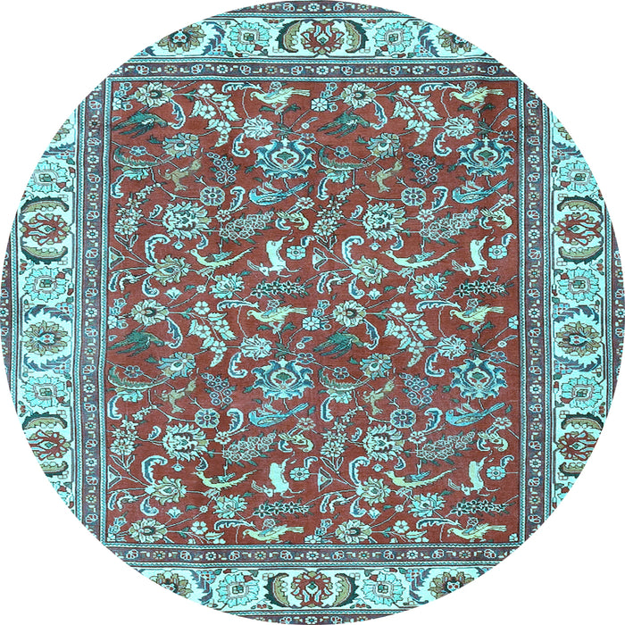 Round Persian Light Blue Traditional Rug, tr4457lblu