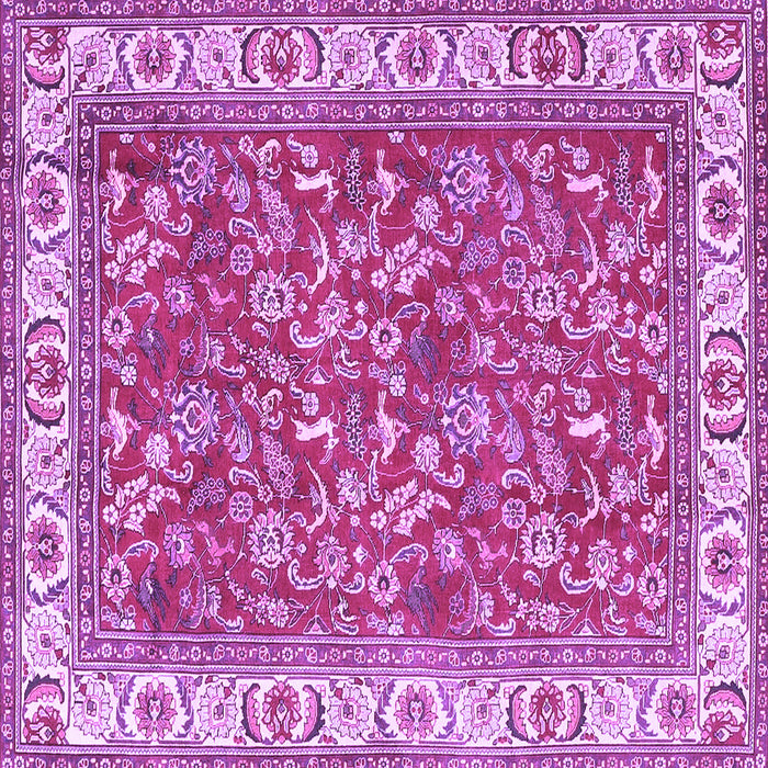 Square Machine Washable Persian Purple Traditional Area Rugs, wshtr4457pur
