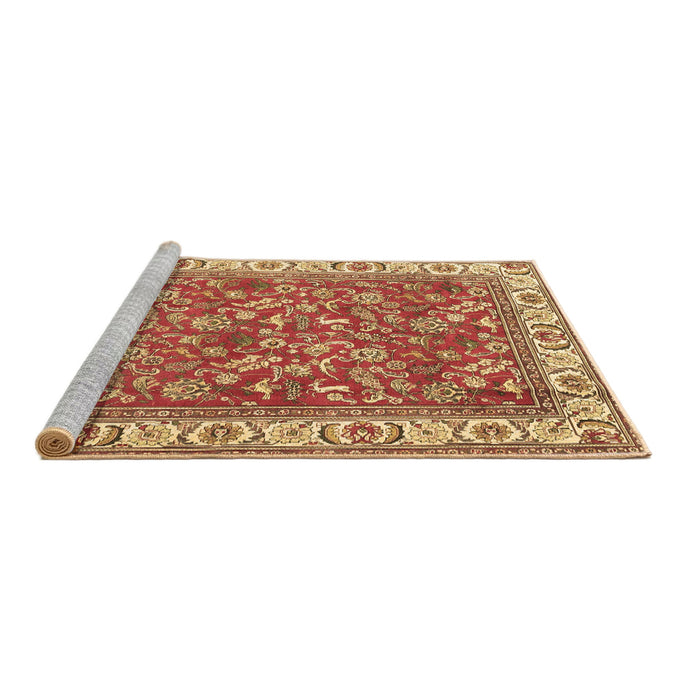 Sideview of Machine Washable Persian Brown Traditional Rug, wshtr4457brn