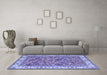 Machine Washable Persian Blue Traditional Rug in a Living Room, wshtr4457blu