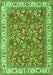 Serging Thickness of Machine Washable Persian Green Traditional Area Rugs, wshtr4457grn