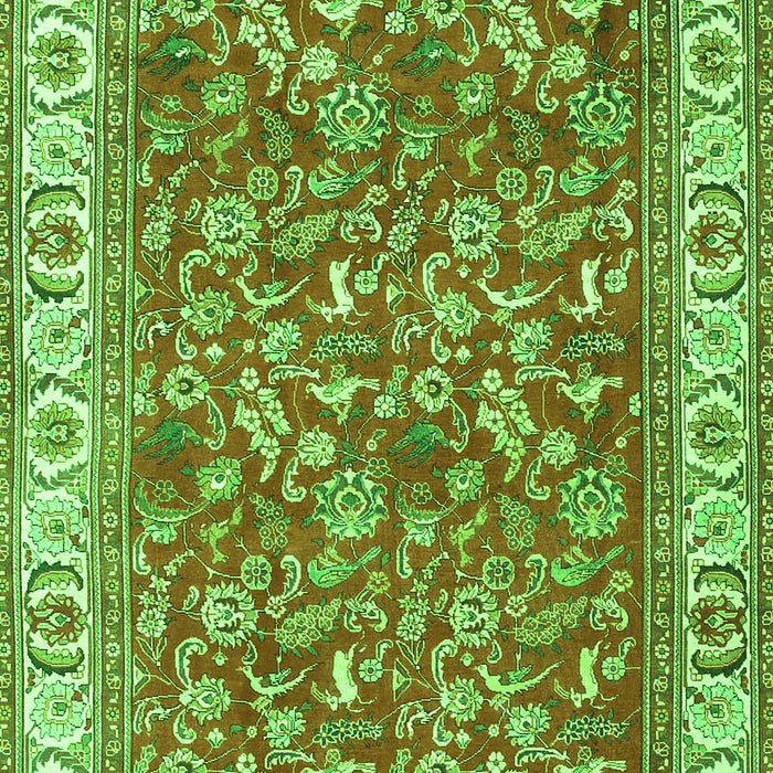 Serging Thickness of Machine Washable Persian Green Traditional Area Rugs, wshtr4457grn