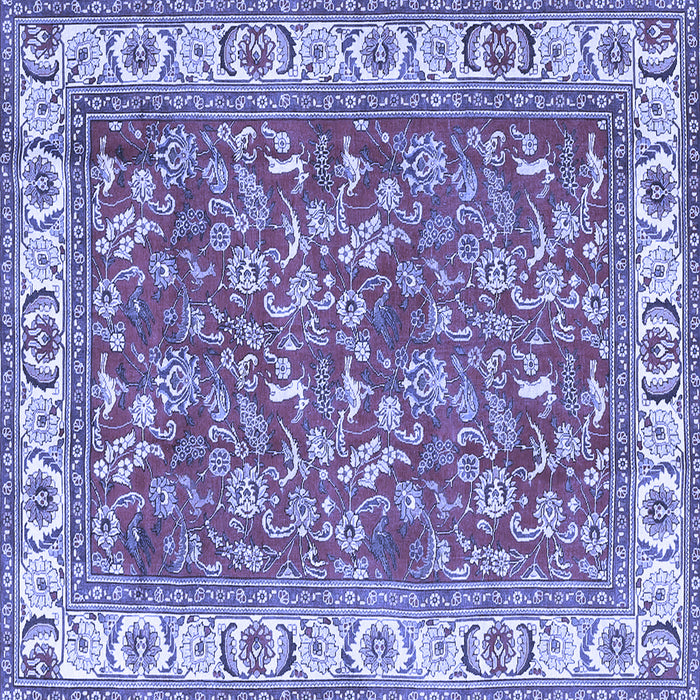 Square Machine Washable Persian Blue Traditional Rug, wshtr4457blu