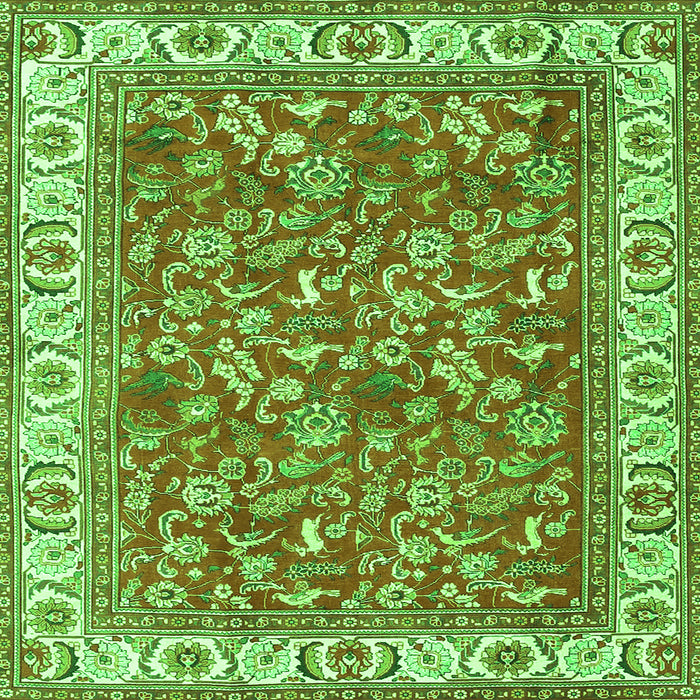 Serging Thickness of Persian Green Traditional Rug, tr4457grn