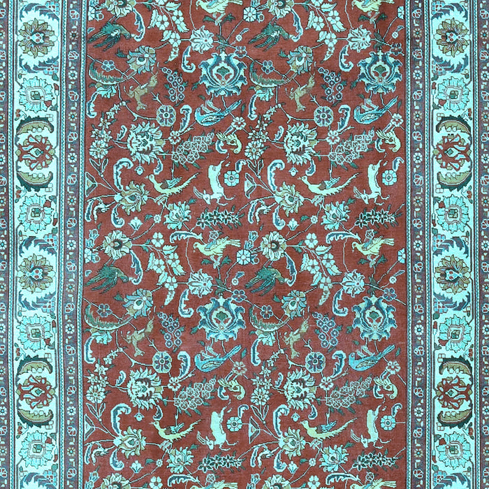 Machine Washable Persian Light Blue Traditional Rug, wshtr4457lblu