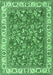 Machine Washable Persian Emerald Green Traditional Area Rugs, wshtr4457emgrn