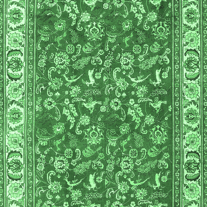 Machine Washable Persian Emerald Green Traditional Area Rugs, wshtr4457emgrn