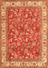 Serging Thickness of Machine Washable Persian Orange Traditional Area Rugs, wshtr4457org