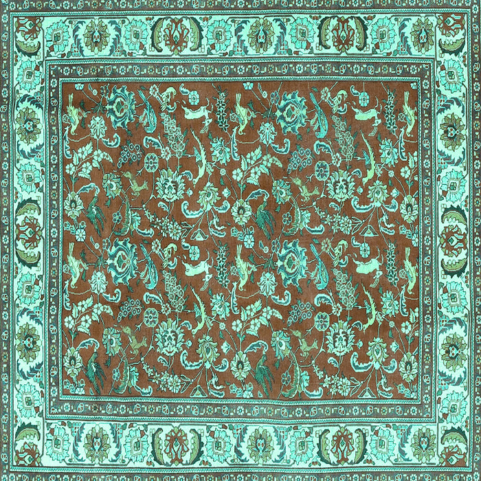 Square Persian Turquoise Traditional Rug, tr4457turq
