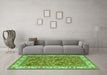 Machine Washable Persian Green Traditional Area Rugs in a Living Room,, wshtr4457grn