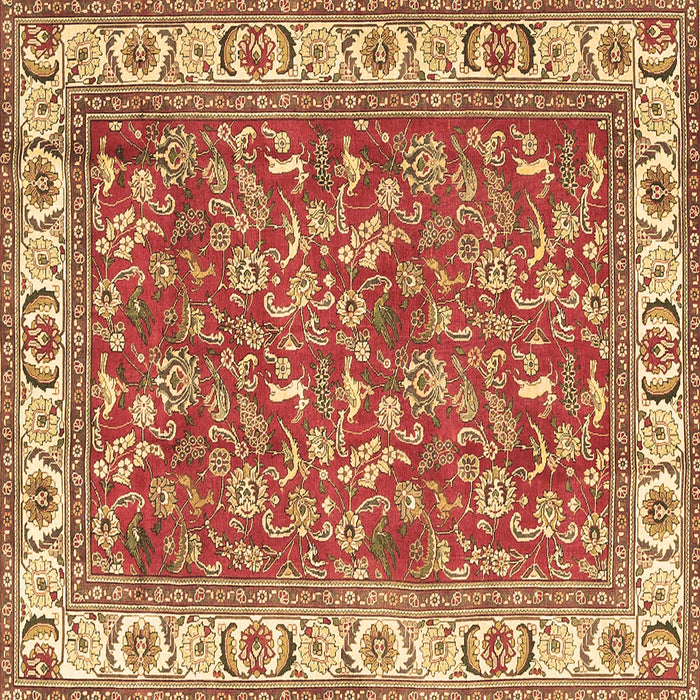 Square Persian Brown Traditional Rug, tr4457brn