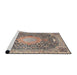 Sideview of Machine Washable Traditional Brown Rug, wshtr4458