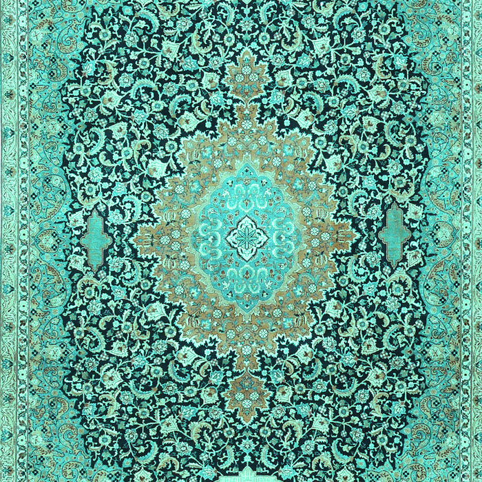 Medallion Turquoise Traditional Rug, tr4458turq