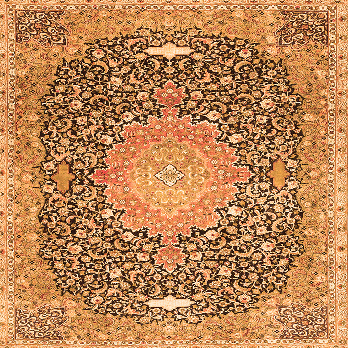 Serging Thickness of Medallion Orange Traditional Rug, tr4458org