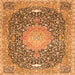 Serging Thickness of Medallion Orange Traditional Rug, tr4458org