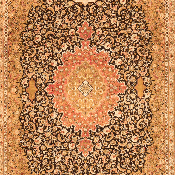 Serging Thickness of Machine Washable Medallion Orange Traditional Area Rugs, wshtr4458org