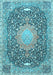 Medallion Light Blue Traditional Rug, tr4458lblu