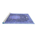 Sideview of Machine Washable Medallion Blue Traditional Rug, wshtr4458blu