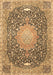Medallion Brown Traditional Rug, tr4458brn