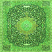 Serging Thickness of Medallion Green Traditional Rug, tr4458grn