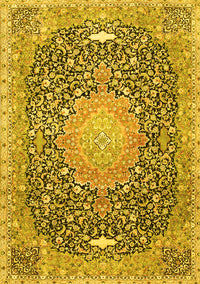 Medallion Yellow Traditional Rug, tr4458yw