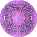 Round Medallion Purple Traditional Rug, tr4458pur
