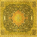 Square Medallion Yellow Traditional Rug, tr4458yw