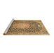 Sideview of Machine Washable Medallion Brown Traditional Rug, wshtr4458brn