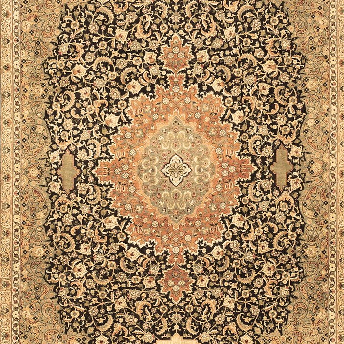 Machine Washable Medallion Brown Traditional Rug, wshtr4458brn