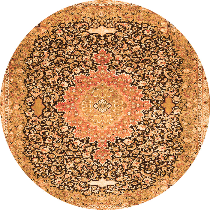 Square Medallion Orange Traditional Rug, tr4458org