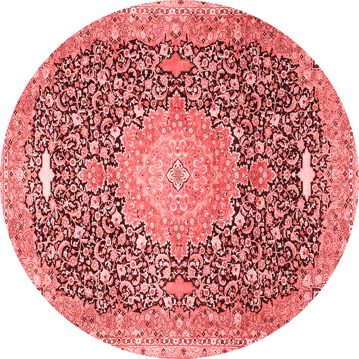 Machine Washable Medallion Red Traditional Rug, wshtr4458red