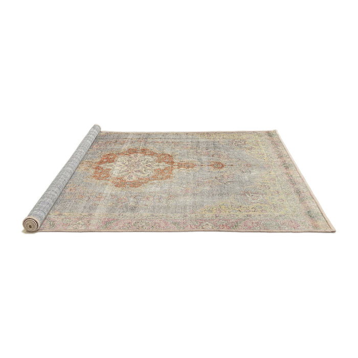 Sideview of Machine Washable Traditional Light French Beige Brown Rug, wshtr4459