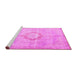 Sideview of Machine Washable Medallion Pink Traditional Rug, wshtr4459pnk