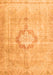 Serging Thickness of Machine Washable Medallion Orange Traditional Area Rugs, wshtr4459org