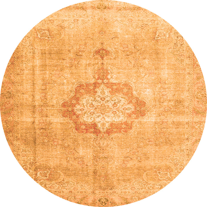 Machine Washable Medallion Orange Traditional Area Rugs, wshtr4459org