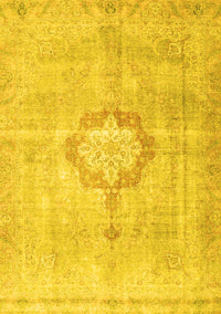 Medallion Yellow Traditional Rug, tr4459yw