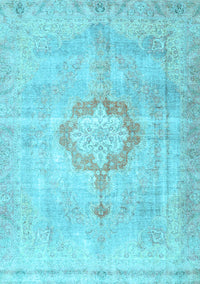 Medallion Light Blue Traditional Rug, tr4459lblu