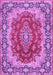 Machine Washable Medallion Purple Traditional Area Rugs, wshtr445pur