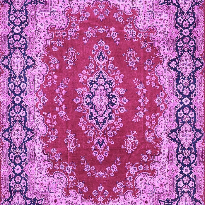 Machine Washable Medallion Purple Traditional Area Rugs, wshtr445pur